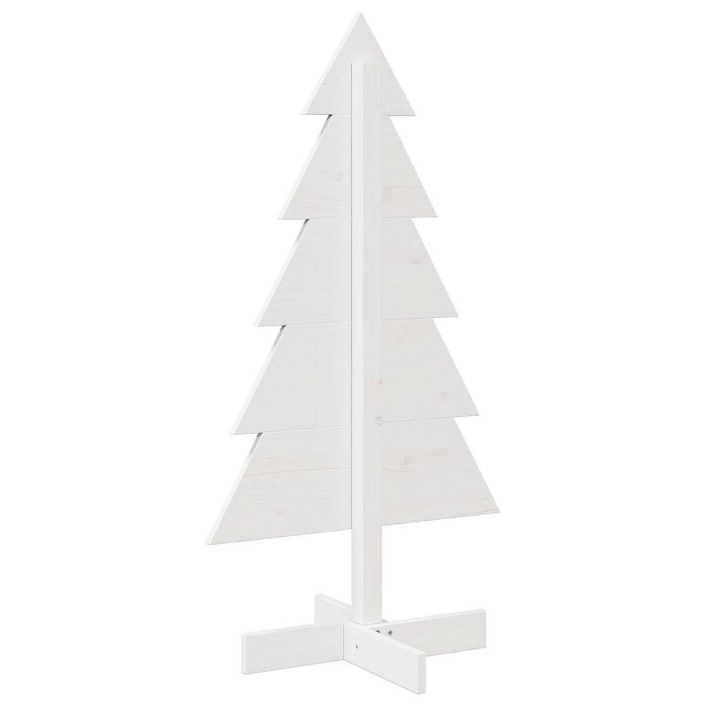 Sapin de Noël en Bois Pin Massif Décoration Intérieure 100 cm Blanc – ComfortXL Outdoor Living - Image 5
