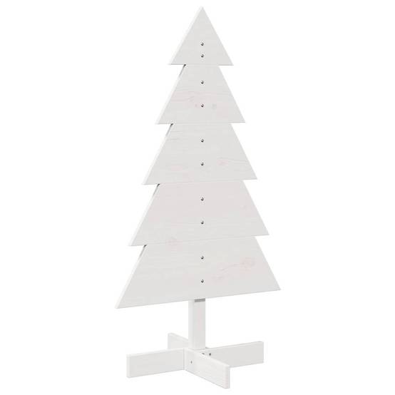 Sapin de Noël en Bois Pin Massif Décoration Intérieure 100 cm Blanc – ComfortXL Outdoor Living - Image 2
