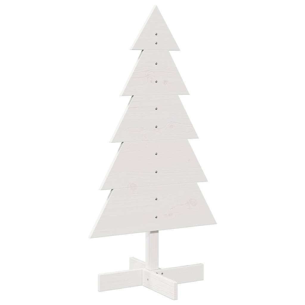 Sapin de Noël en Bois Pin Massif Décoration Intérieure 100 cm Blanc – ComfortXL Outdoor Living - Image 2