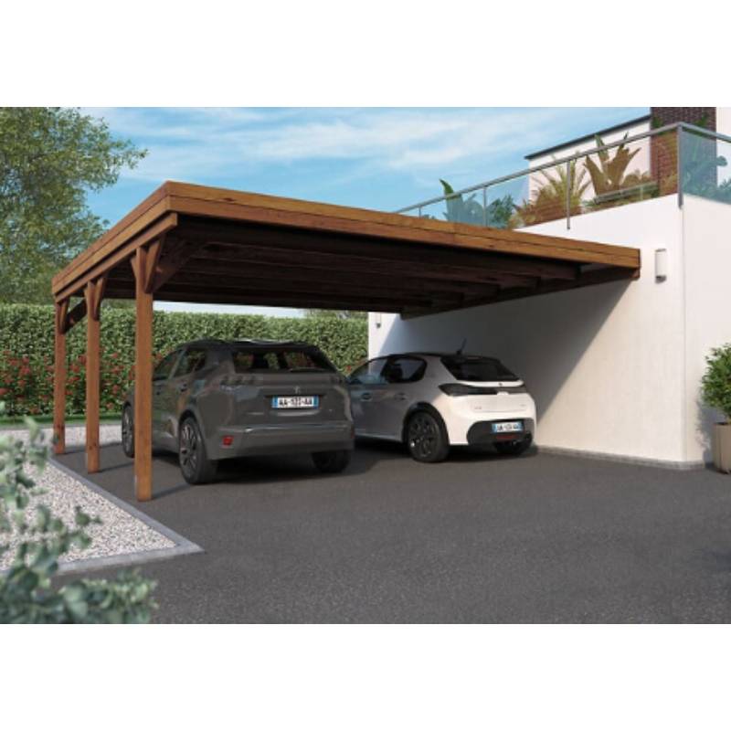 Carport adossée double VICTOR - Forest Style - Image 1