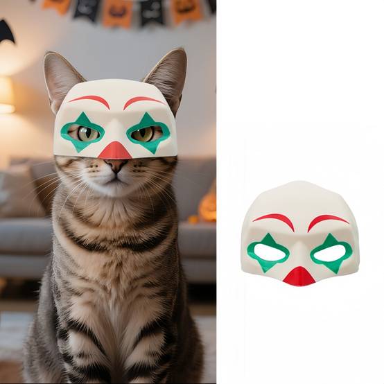 Masque de clown pour chat d'Halloween IntiMeg - Image 1