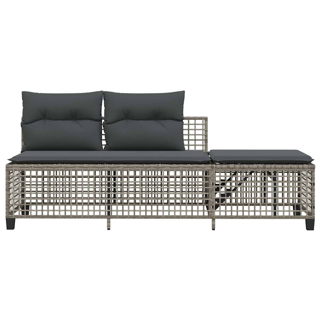 Salon de jardin d'angle avec coussins 3 pcs | Mobilier d'extérieur gris résine tressée Maison Chic - Image 7