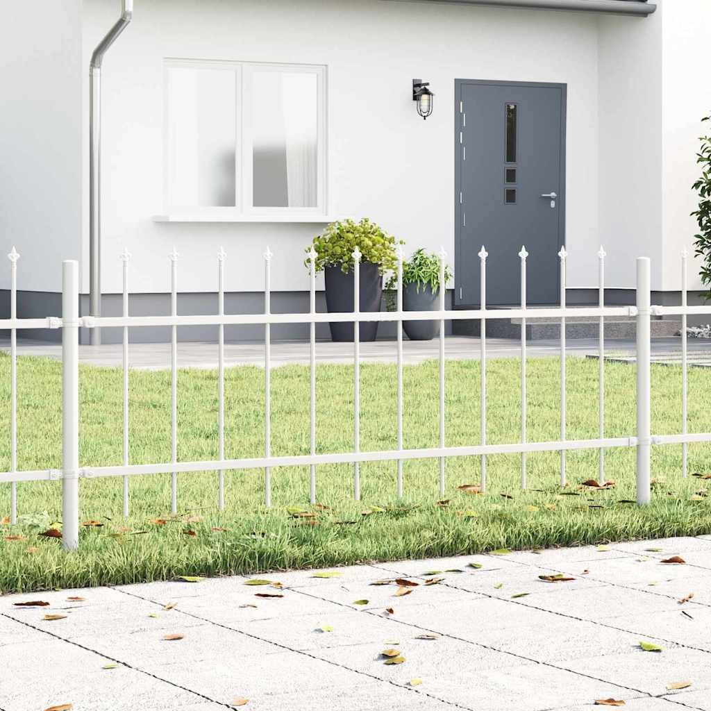 Maison Chic - Clôture de jardin - Panneau de clôture - Palissade Blanc 1,7 x 0,6 m Acier peint par poudre g445 - Image 2