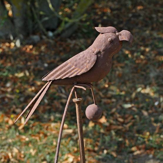 La Grande Prairie - Tuteur de Jardin Balancier Perruche en Métal 36x15x112cm - Image 3