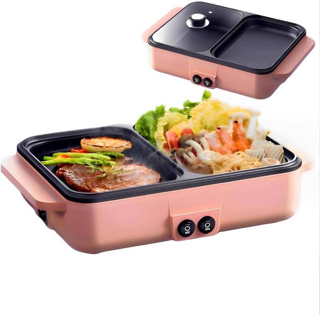 Vendos85 - Barbecue électrique 2-en-1 grill & fondue chinoise