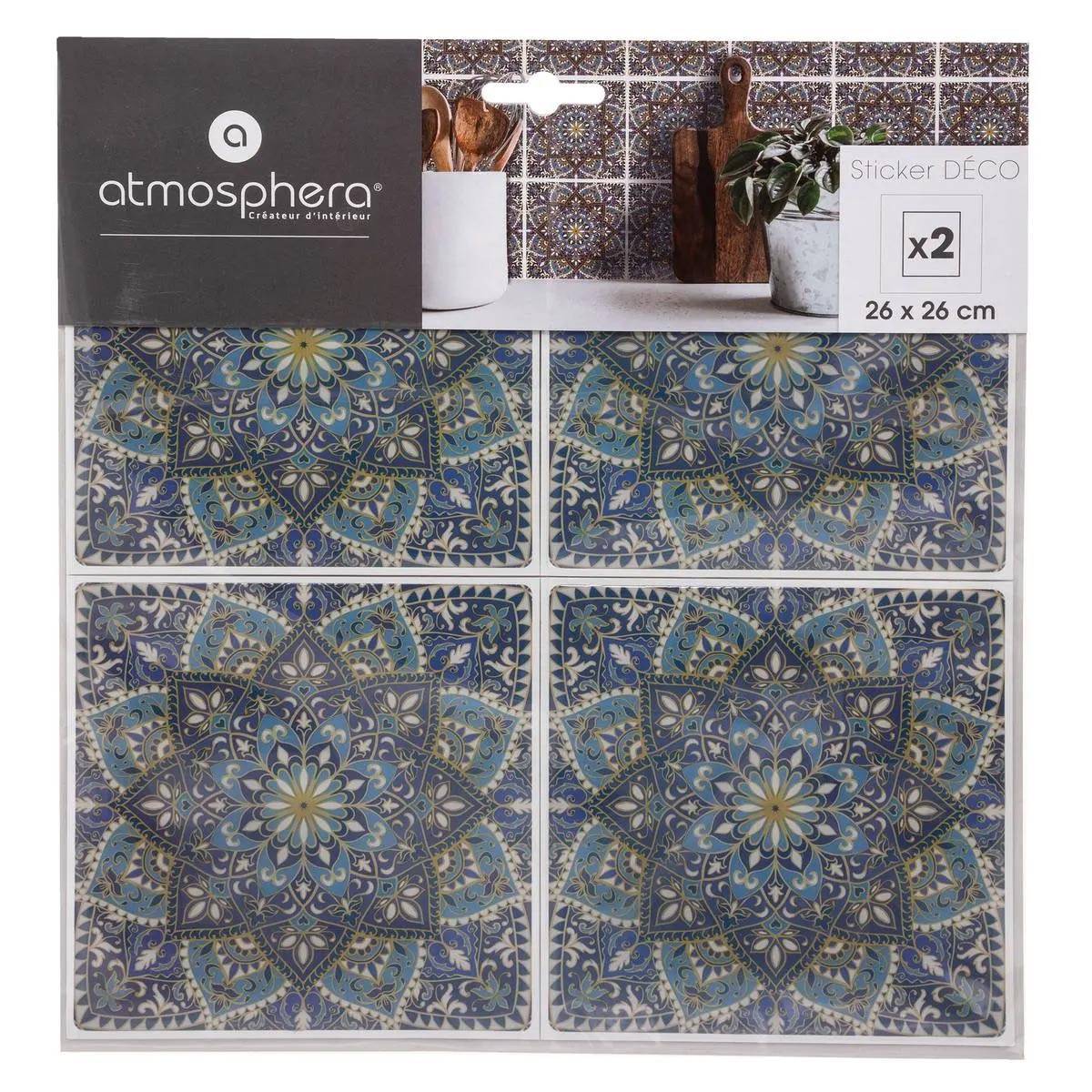 Atmosphera - Lot de 2 Stickers "Caro Mosaic II" 26x26cm Multicolore - Image 2