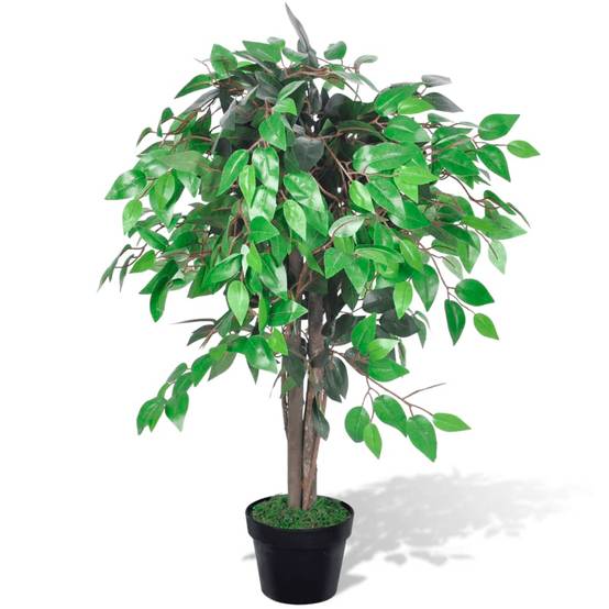 Ficus artificiel polyester vert 17.8 x 17.8 x 90 cm - PANGIVO - Image 1