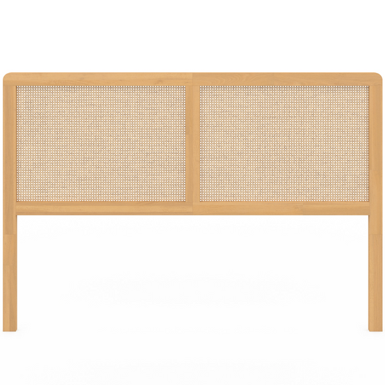 Tête de lit sur pied EDHEN 160 cm cannage et bois - Image 3