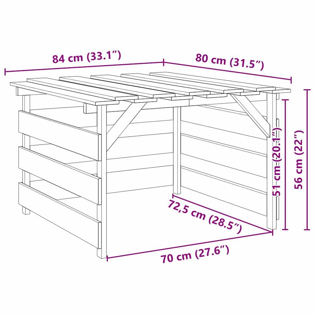 Garage pour robot tondeuse en bois de pin traité pour jardin Marron 84cm – ComfortXL Outdoor Living - Image 9