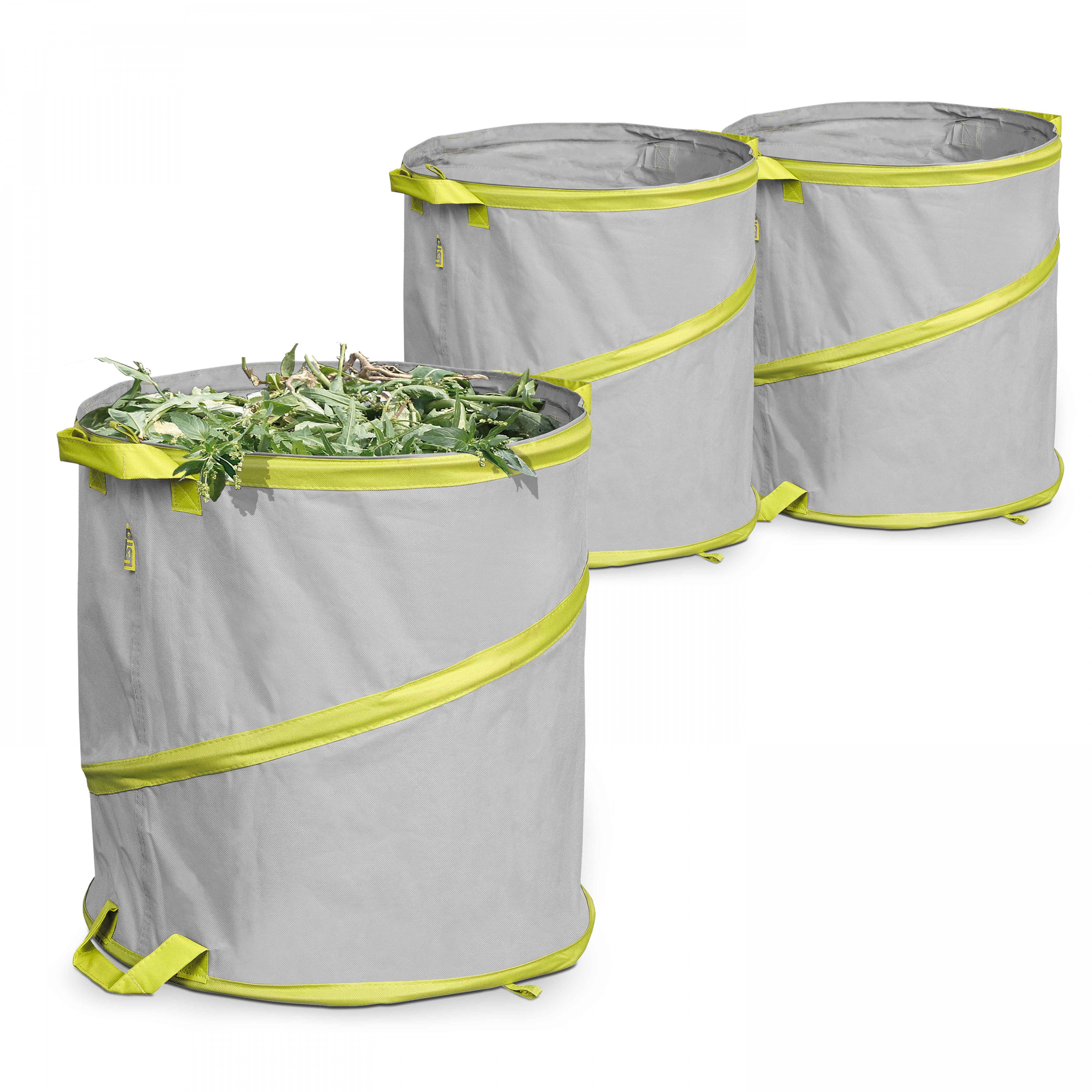 Oviala - Lot de 3 sacs à déchets de jardin 85l polyester gris Lesto - Oviala - Image 1