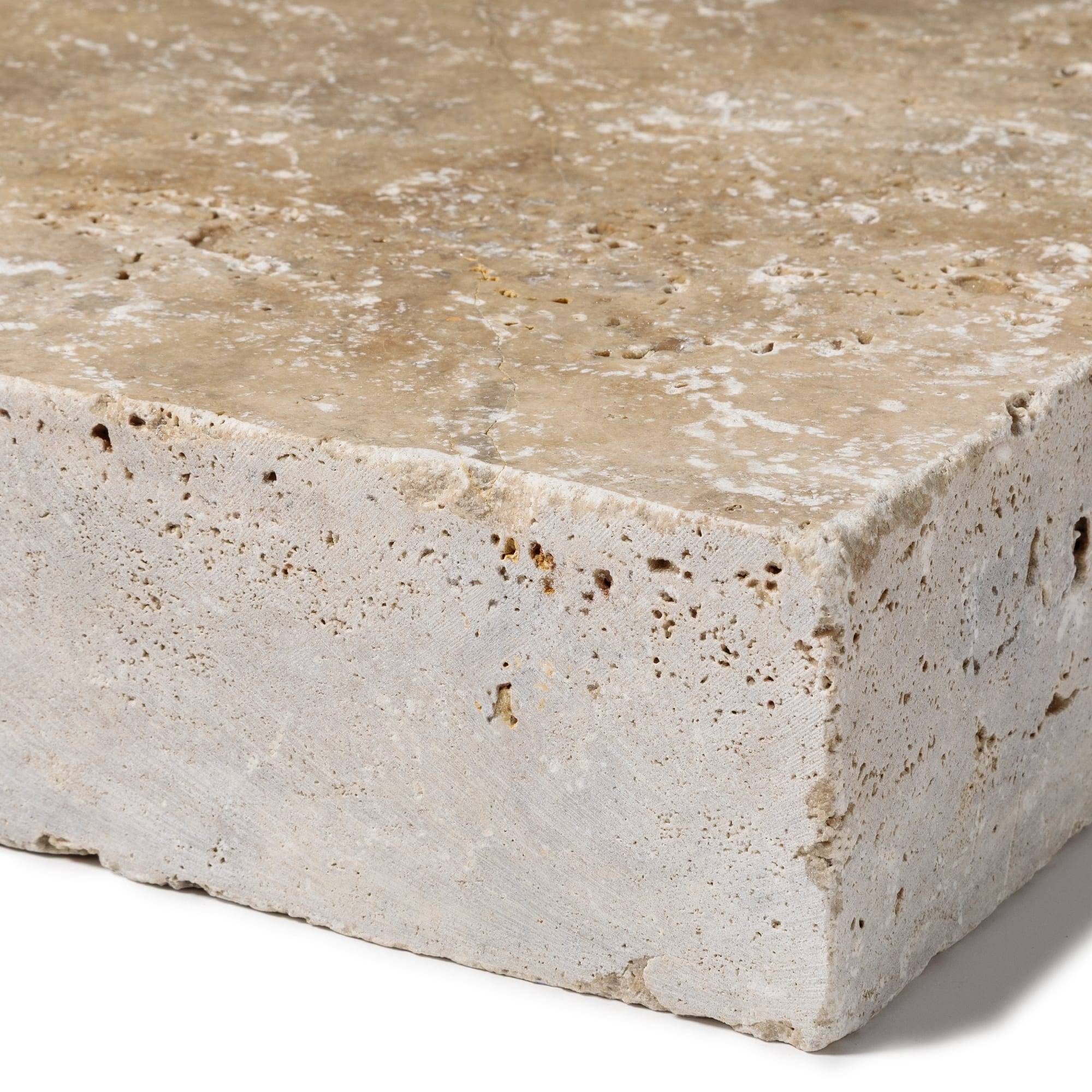 Margelle de piscine Travertin Beige Nuancé 61x33x8 cm Bord Droit (à l'unité) - RO'MA NATURE - Image 2
