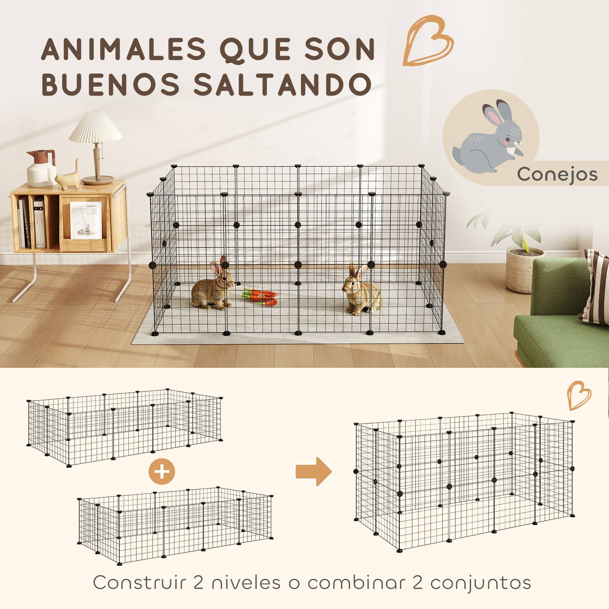 Enclos modulable métal petits animaux parc 12 panneaux 143x73x36cm noir - ComfortXL Outdoor Living - Image 9