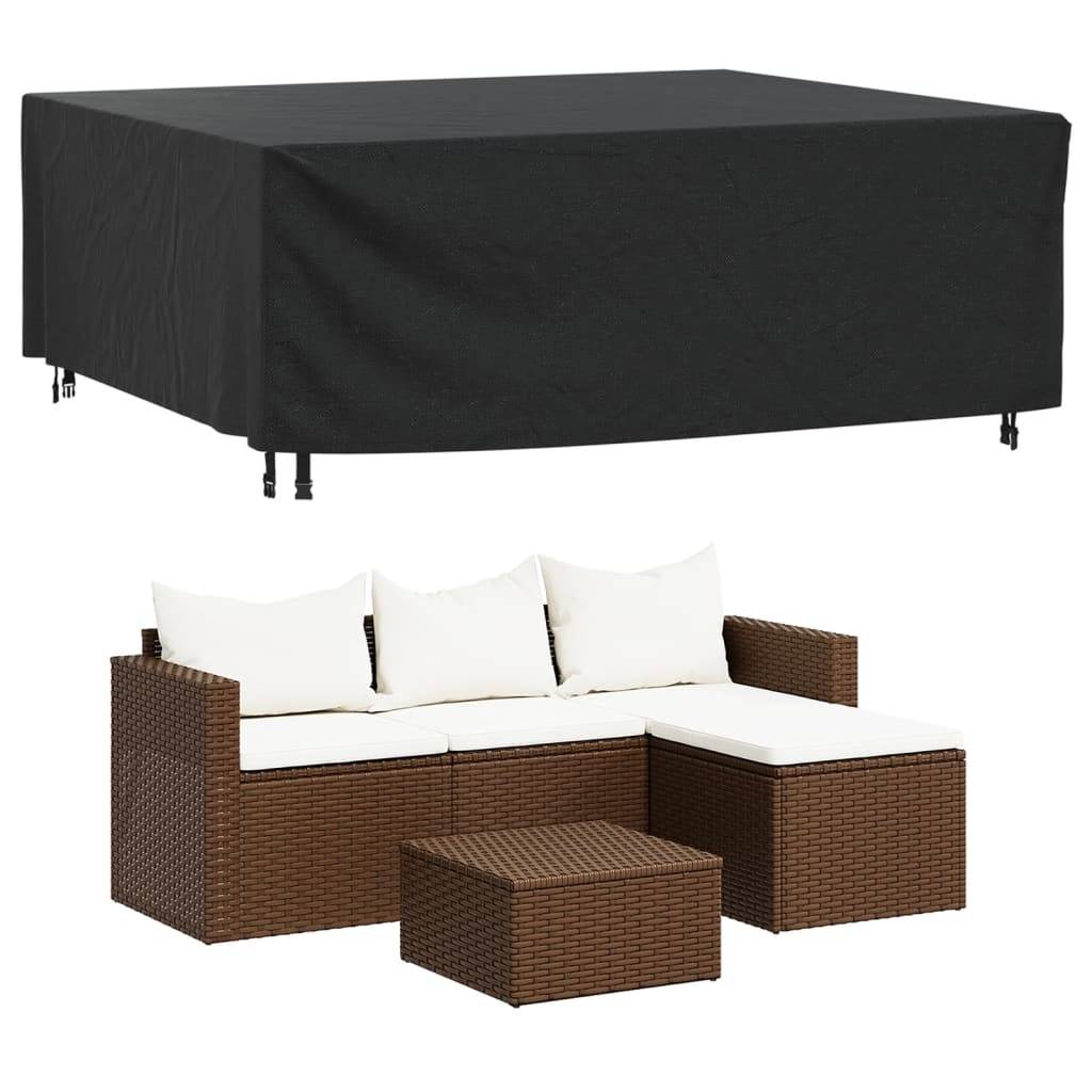 Housse de salon de jardin - Housse de protection noir 200x160x70 cm imperméable 420D - Image 2