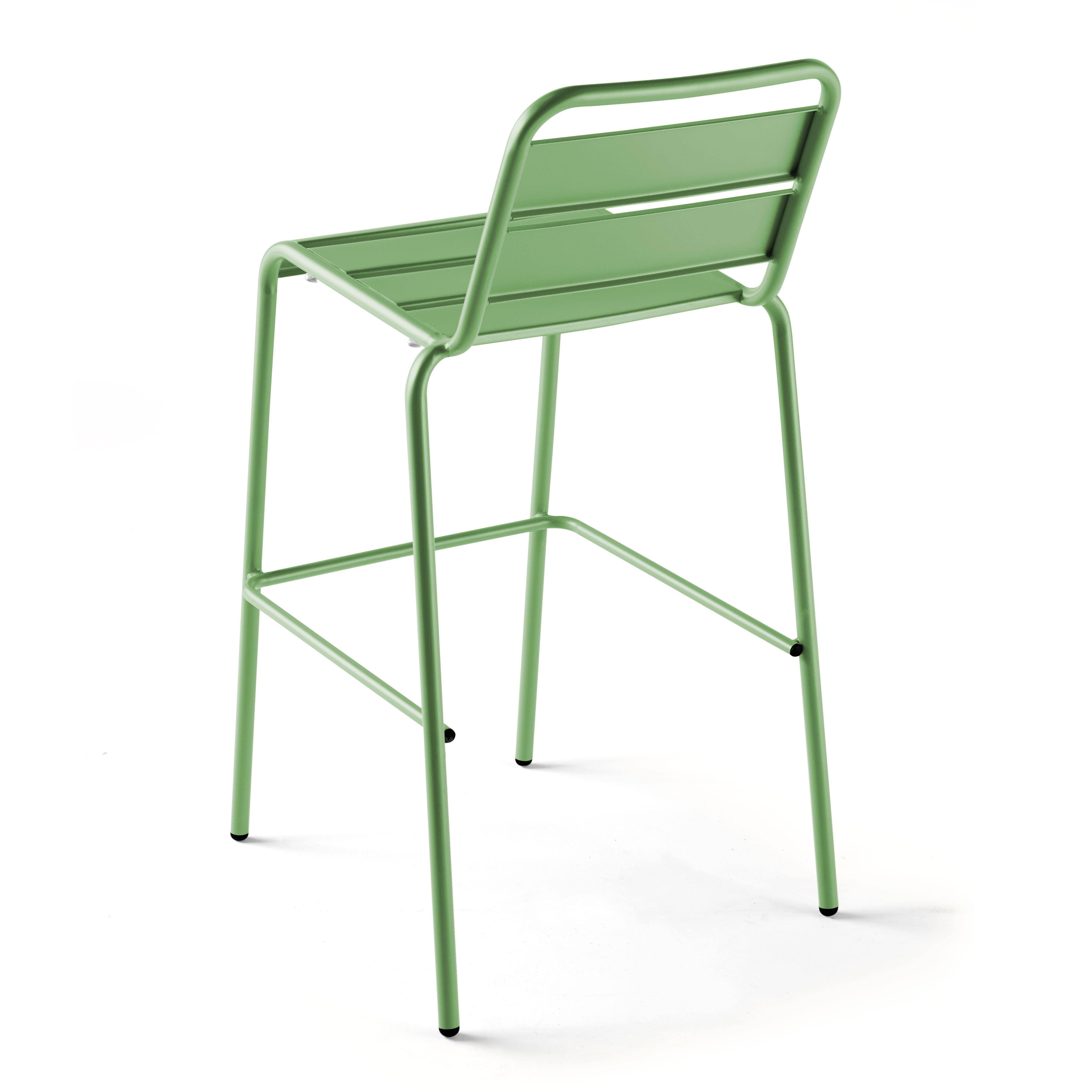 Oviala - Chaise haute de jardin en métal vert cactus Palavas - Oviala - Image 4