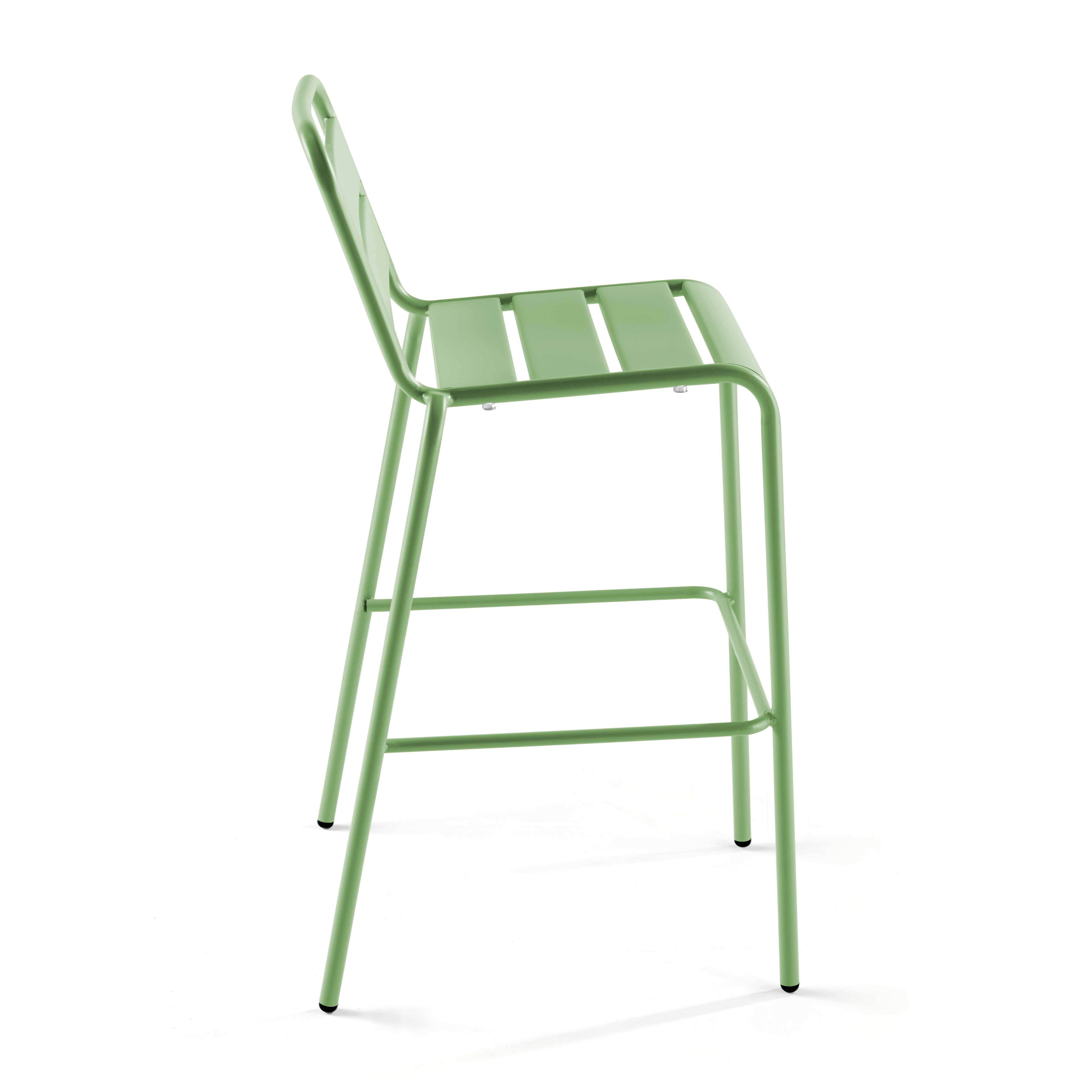 Oviala - Chaise haute de jardin en métal vert cactus Palavas - Oviala - Image 2