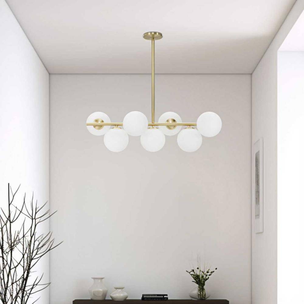 Suspension en métal et verre 7 abat-jour 81 x 30 x 74 cm - Image 2