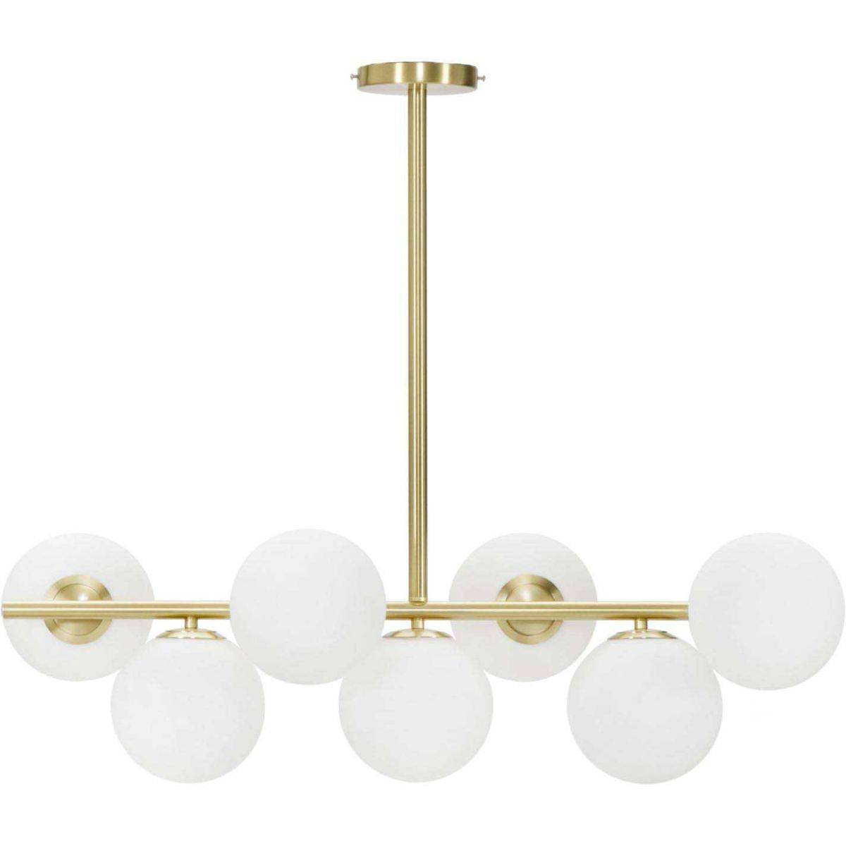 Suspension en métal et verre 7 abat-jour 81 x 30 x 74 cm - Image 1