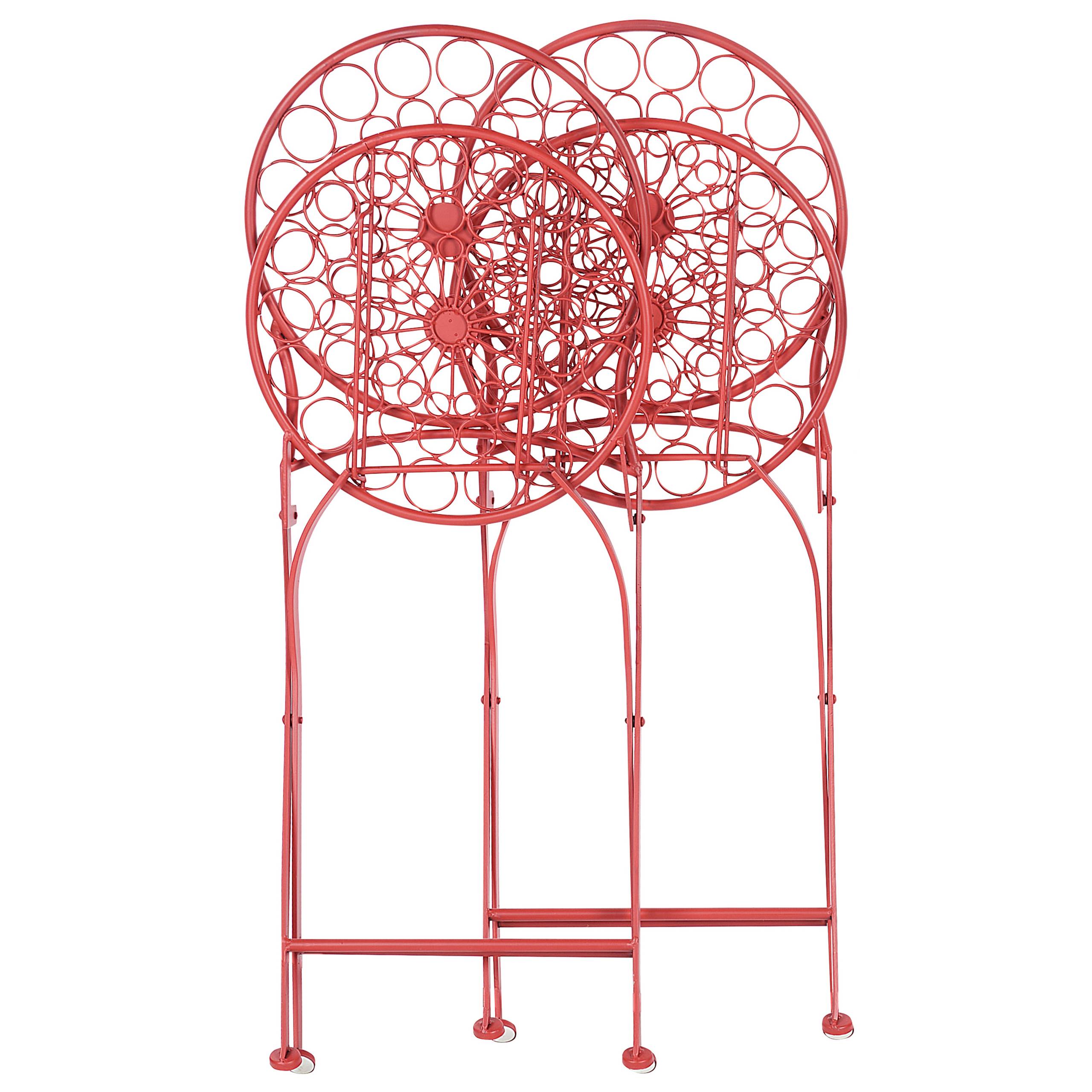 Beliani - Chaise de jardin Métal Rouge SCARIO - 40x47x94- Beliani - Image 4