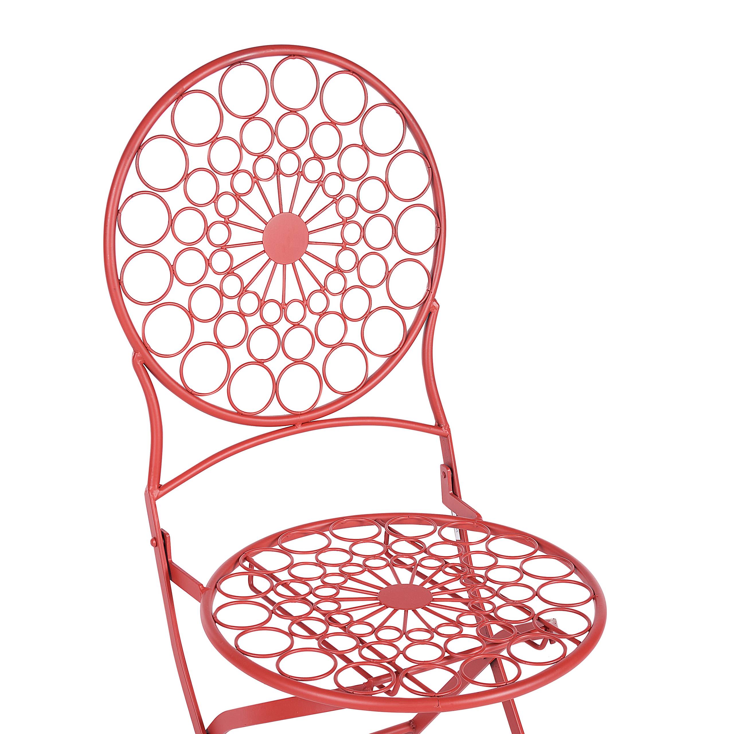 Beliani - Chaise de jardin Métal Rouge SCARIO - 40x47x94- Beliani - Image 5