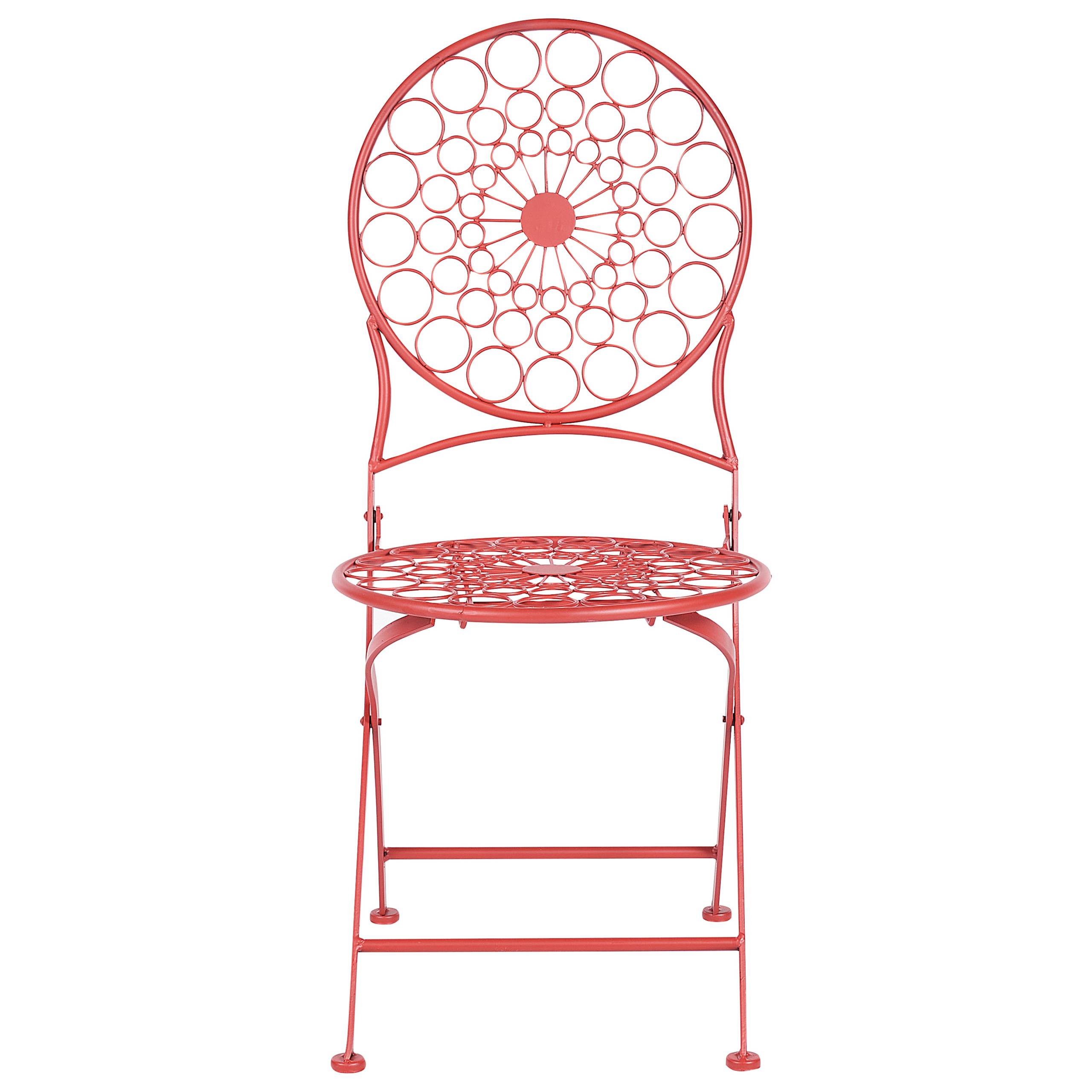 Beliani - Chaise de jardin Métal Rouge SCARIO - 40x47x94- Beliani - Image 3