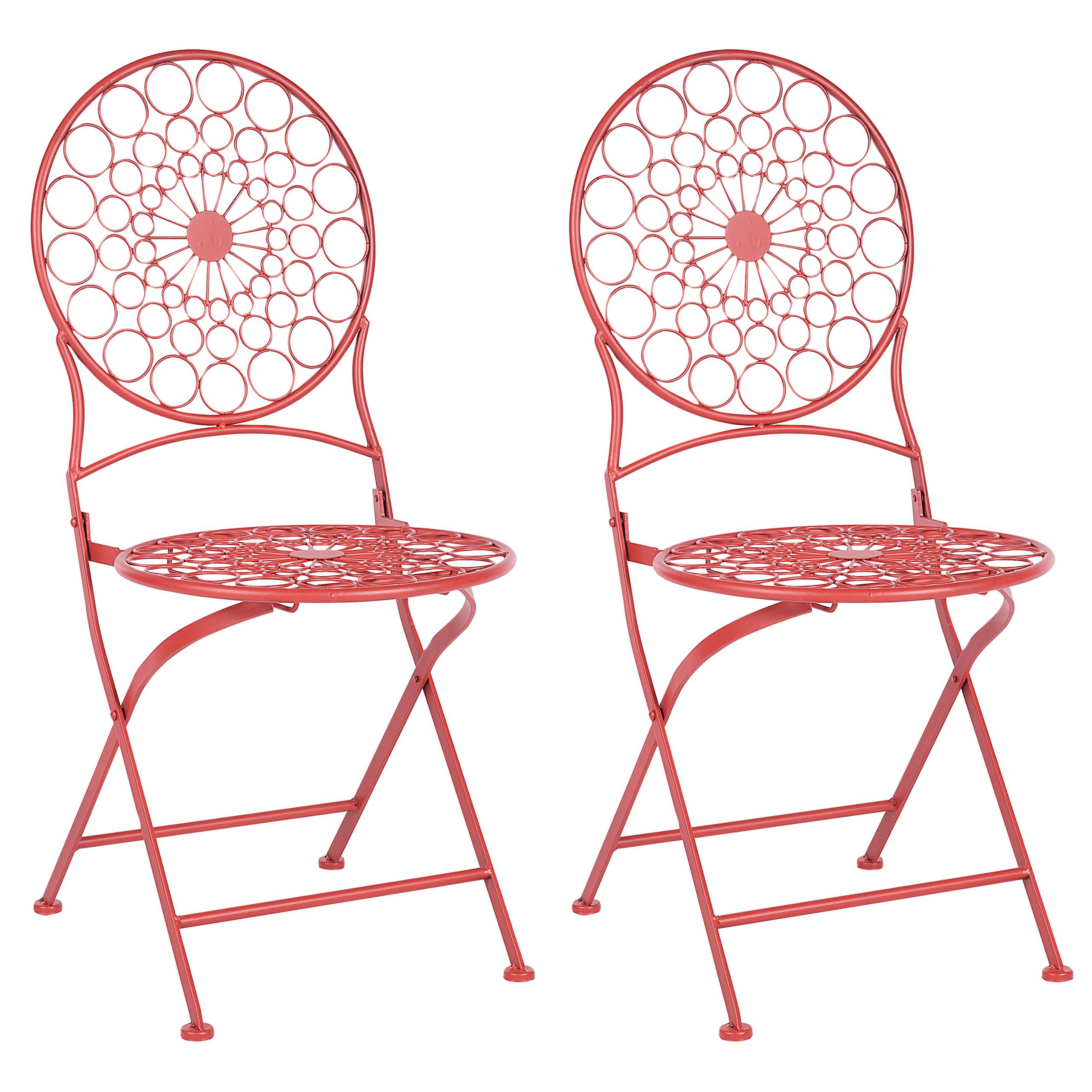 Beliani - Chaise de jardin Métal Rouge SCARIO - 40x47x94- Beliani - Image 1