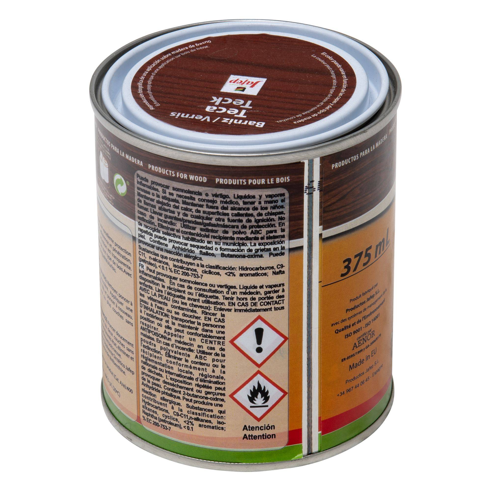 Vernis synthétique teinte teck brillant Jafep - 375 ml - Image 3