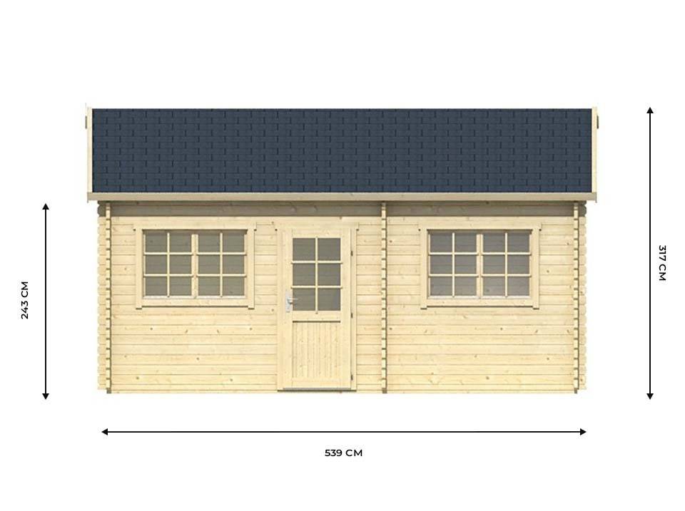 Direct Abris - Chalet de Jardin VICTORIA 20m2 - Epaisseur des Murs : 44mm - Mezzanine Echelle Incluse - Serrure a Cle - Double Vitrage - Image 6