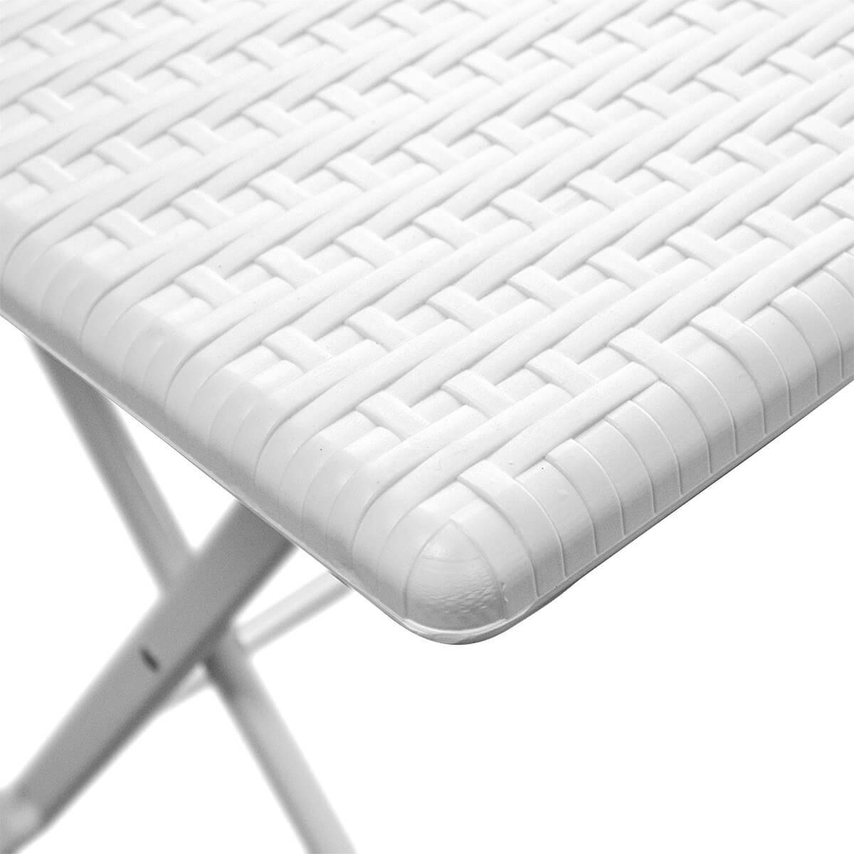 Table de jardin carrée Blanche 61x61xH73cm Camping Réceptions Festivals KZ GARDEN - Image 3