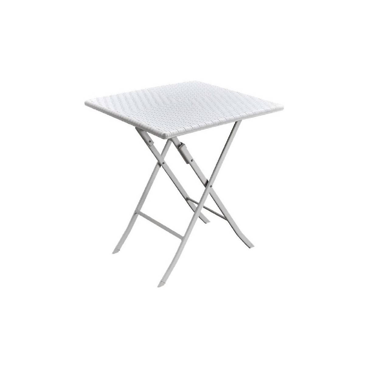 Table de jardin carrée Blanche 61x61xH73cm Camping Réceptions Festivals KZ GARDEN - Image 1