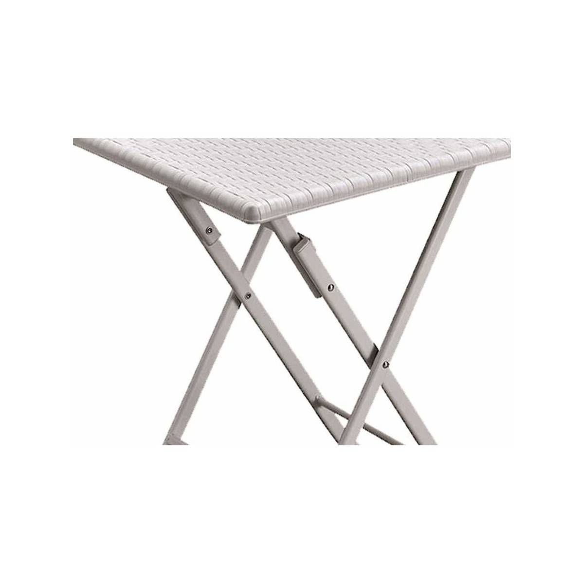 Table de jardin carrée Blanche 61x61xH73cm Camping Réceptions Festivals KZ GARDEN - Image 2