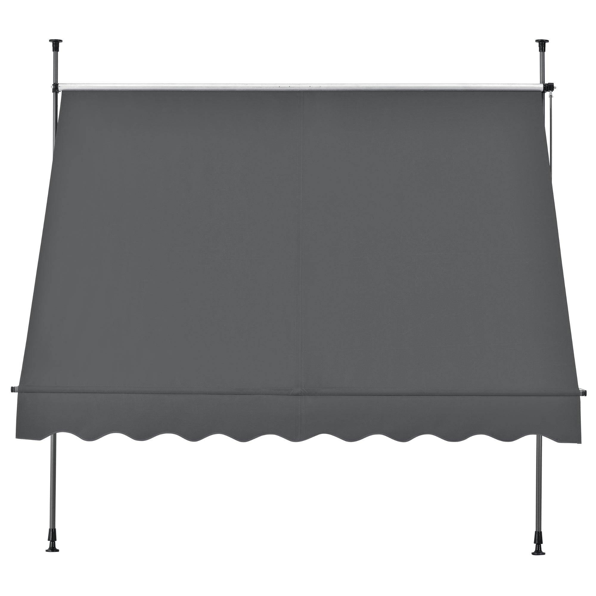 Brise-soleil pare-soleil métal et polyester hauteur variable 200-300 cm gris - Image 2