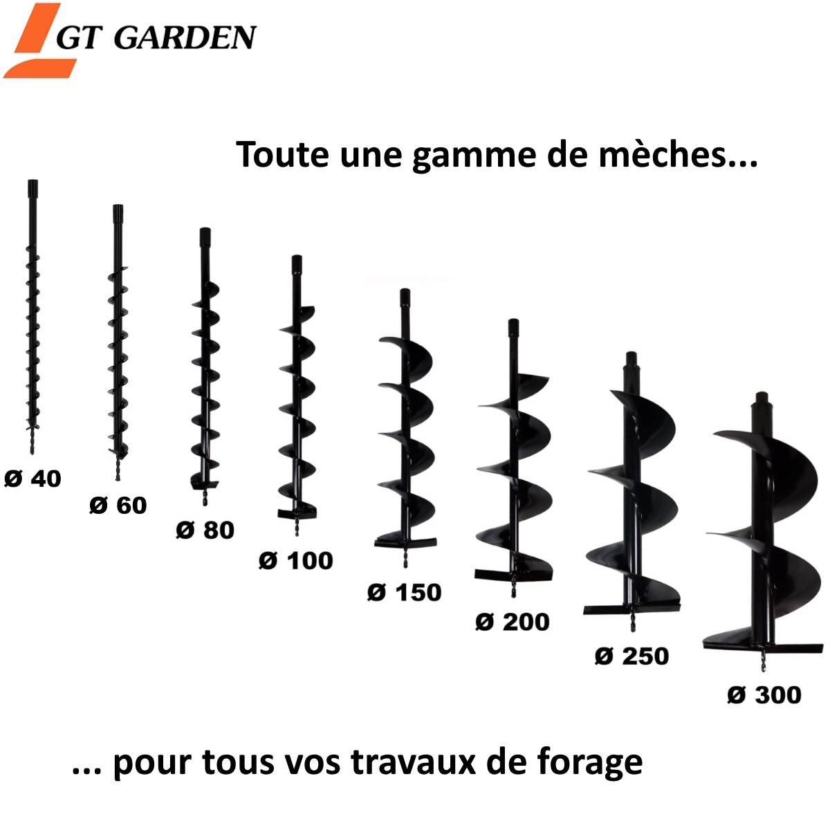 Gt Garden - Tarière thermique 52 cm3 + mèches 150 et 250 mm - GT GARDEN - Image 6