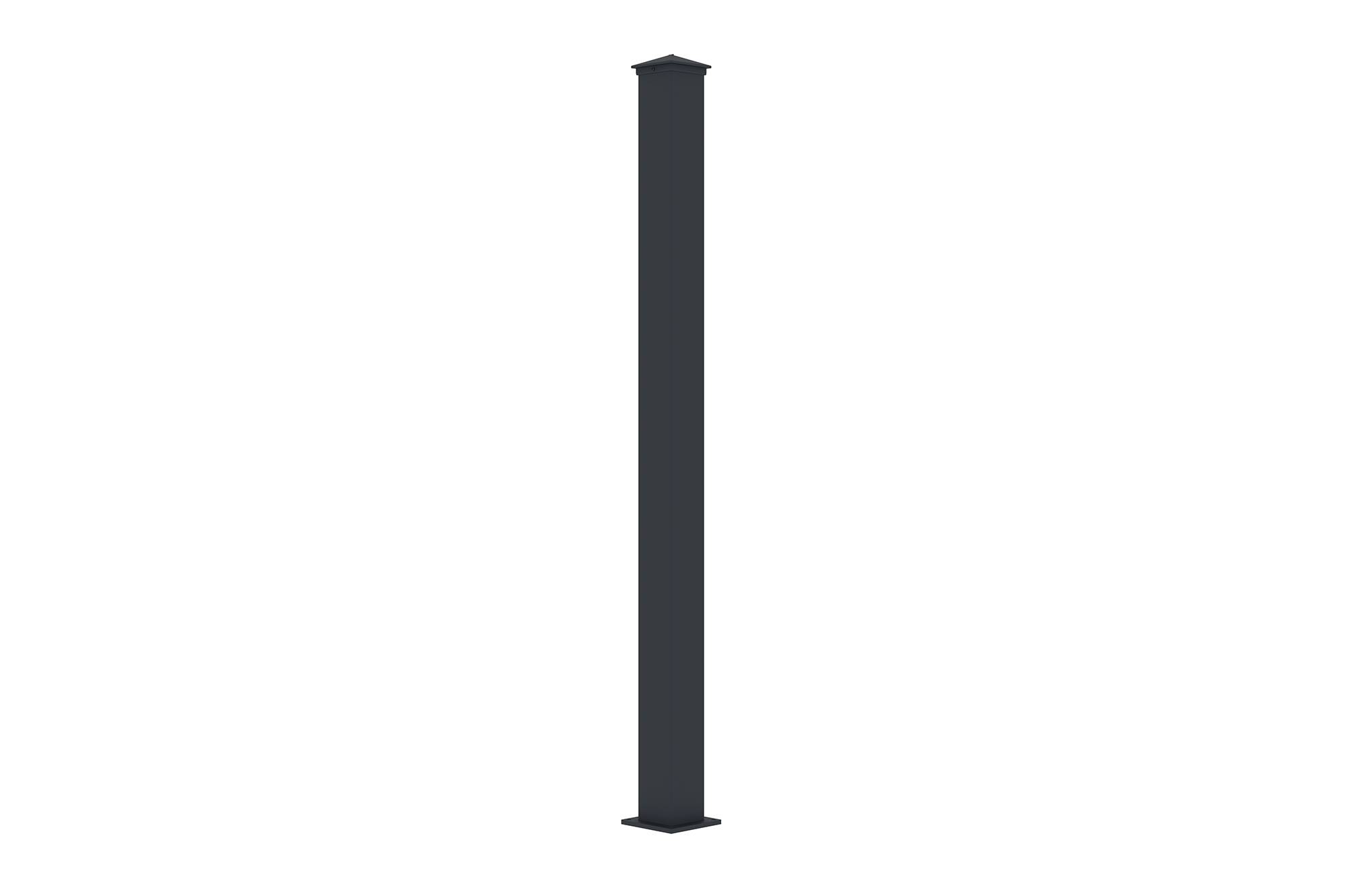 Casanoov Portillon bois composite 1m ATHOS H.140cm gris anthracite avec cadre aluminium + 2 poteaux EIFEL aluminium 10x10cm 160 x 300 cm Anthracite - Image 4