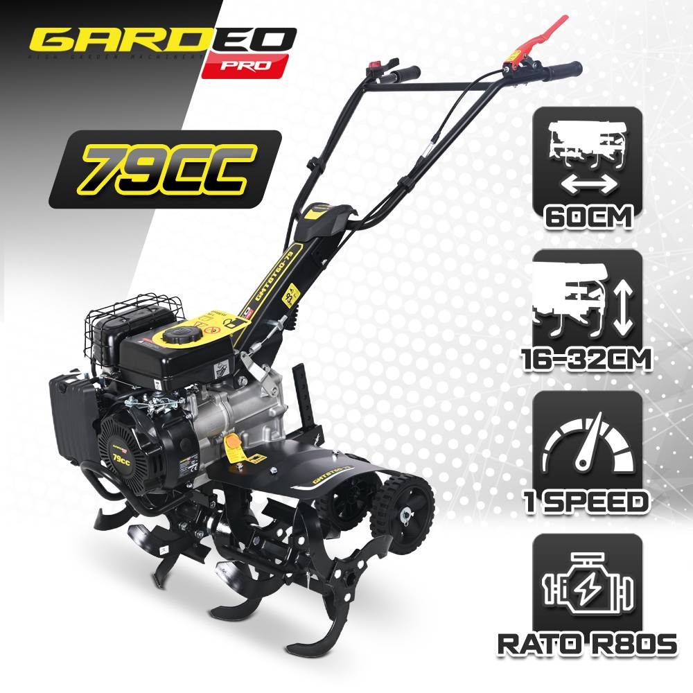 Gardeo Pro - Motoculteur thermique à arbre horizontal 79 CC - 6 fraises - largeur de travail 60cm - Image 2