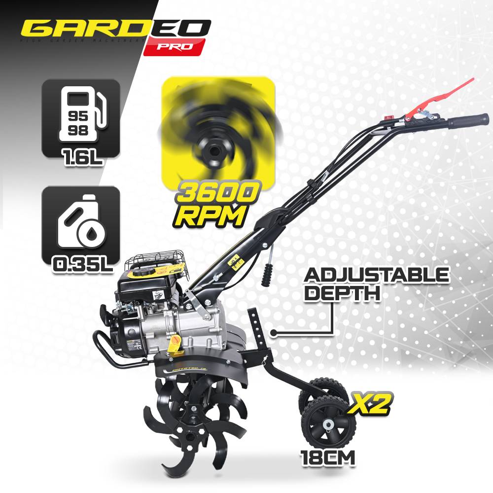 Gardeo Pro - Motoculteur thermique à arbre horizontal 79 CC - 6 fraises - largeur de travail 60cm - Image 3