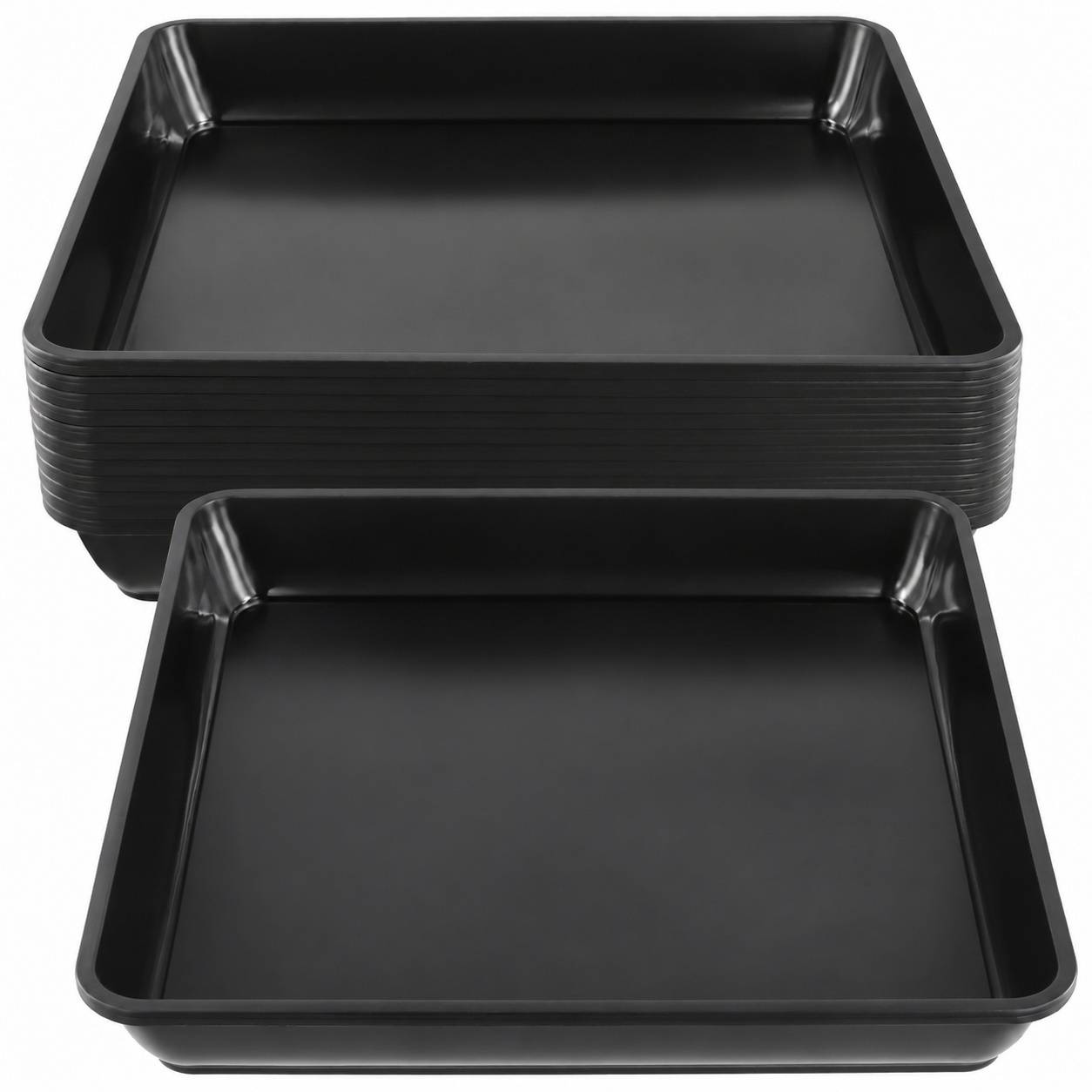 Lot de 12 Soucoupes Rectangulaires Plastique Rigide pour Plantes
(83 caractères) - Image 1