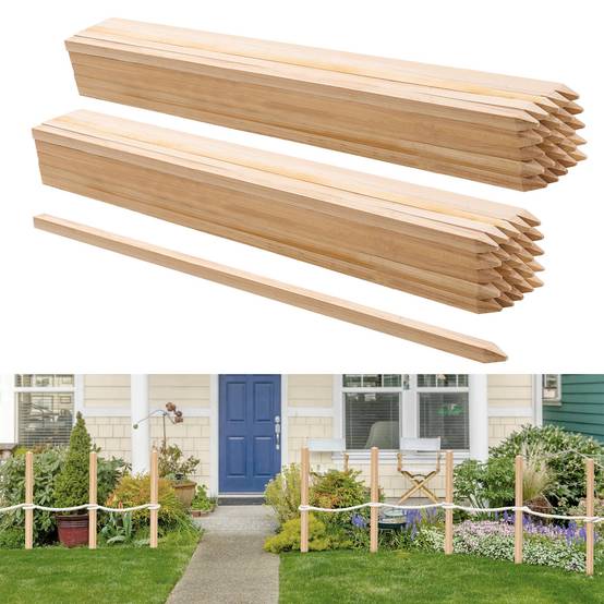 VEVOR Piquets Clôture Jardin Bois Poteaux à Pointe 50 PCS 19,05x19,05x914,4 mm - Image 1