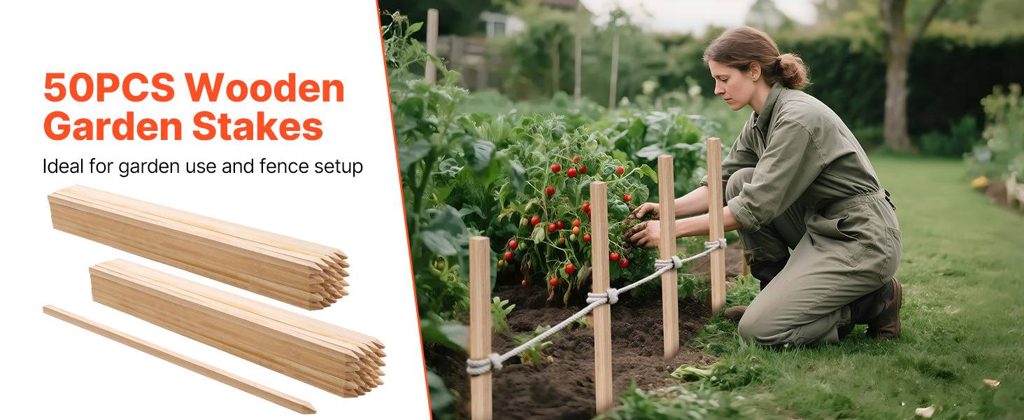 VEVOR Piquets Clôture Jardin Bois Poteaux à Pointe 50 PCS 19,05x19,05x914,4 mm - Image 9