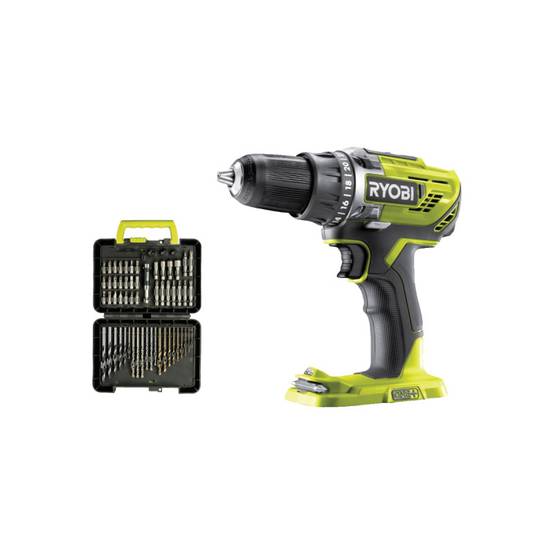 Ryobi - Pack RYOBI - Perceuse-visseuse R18DD3-0 - 18V One+ sans batterie ni chargeur - Coffret 60 accessoires - perçage et vissage RAK60DDF - Image 1