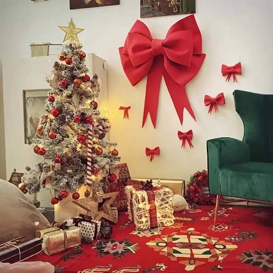 Grande Décoration Nœud Rouge XXL en EVA léger et durable – Déco élégante pour Noël, Mariage, Saint-Valentin, Nouvel An, Maison ou Cadeau - Image 6