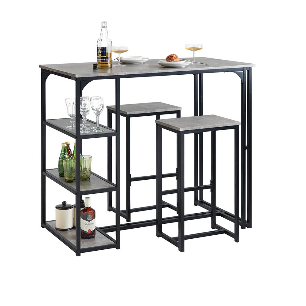 Sobuy - Lot Table et 2 Tabourets de Bar Ensemble Table de Bar + Chaises de Bar Table de Bistrot Table Mange-Debout Jeu de Bar Table Haute Chaise SoBuy - Image 1