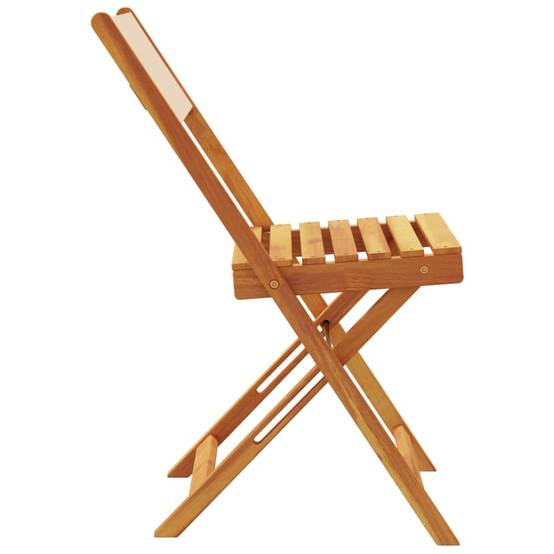 Lot de 6 Chaises de jardin | Chaise d'extérieur pliantes beige tissu et bois massif - Image 5