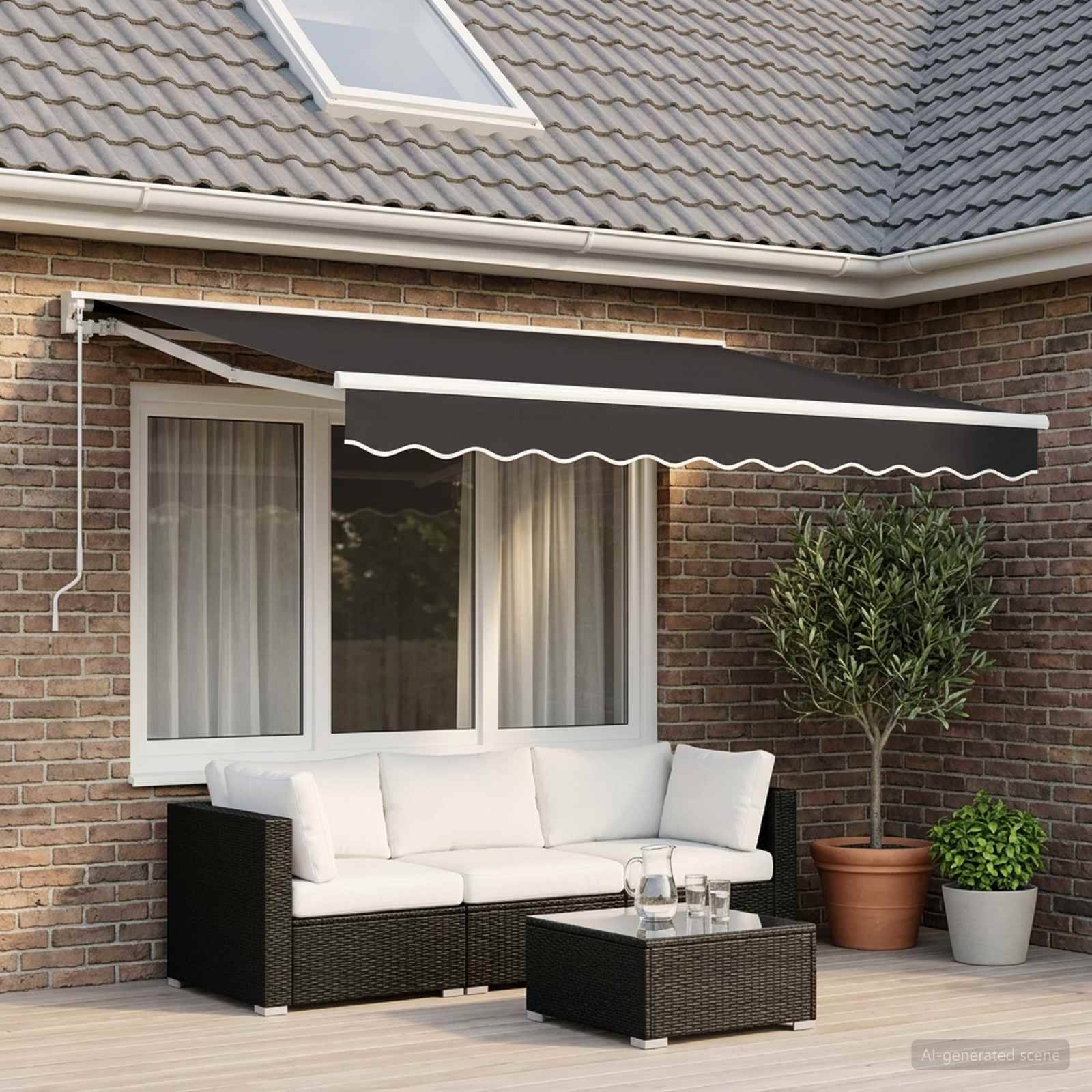 Prolenta Premium - Store banne polyester anthracite 230 x 195 x 20 cm - Prolenta premium p332.8 - Image 1