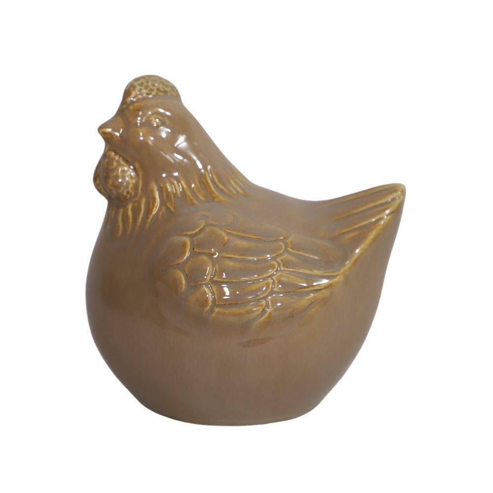 Chemin De Campagne - Poule en céramique émaillée marron 13 x 11 x 13.5cm Chemin de campagne - Image 1