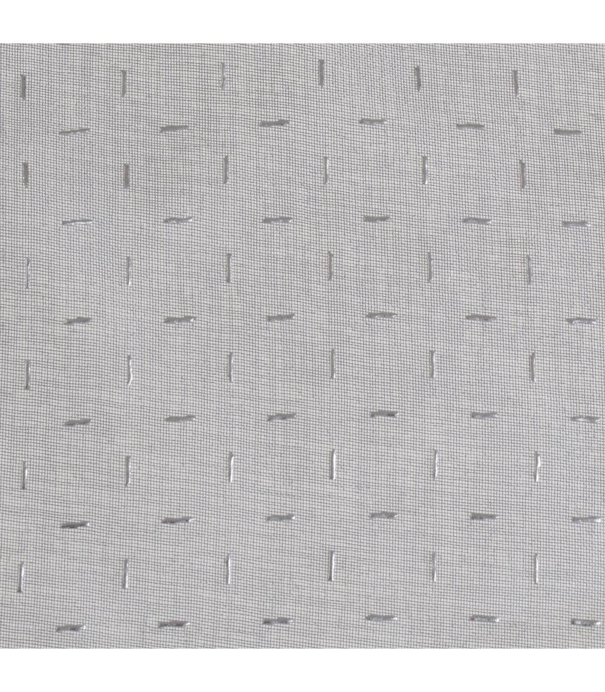 Atmosphera - Voilage à œillets Gris motif Croix Argent en relief 140 x 240 cm - Image 2