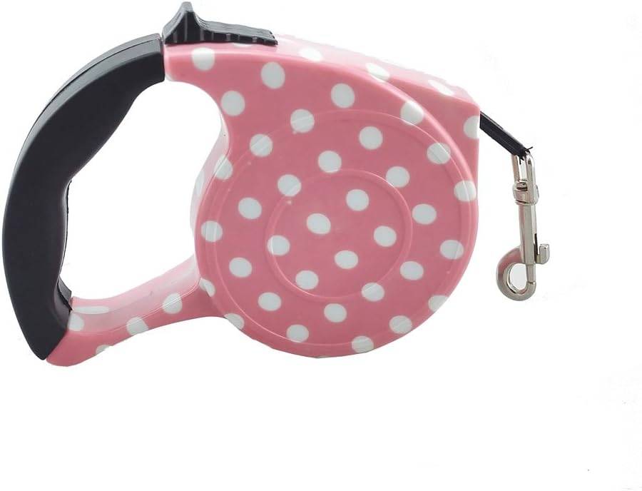 Laisse rétractable de 5 m pour chiens, chats et chiots (rose)-Lytech - Image 1