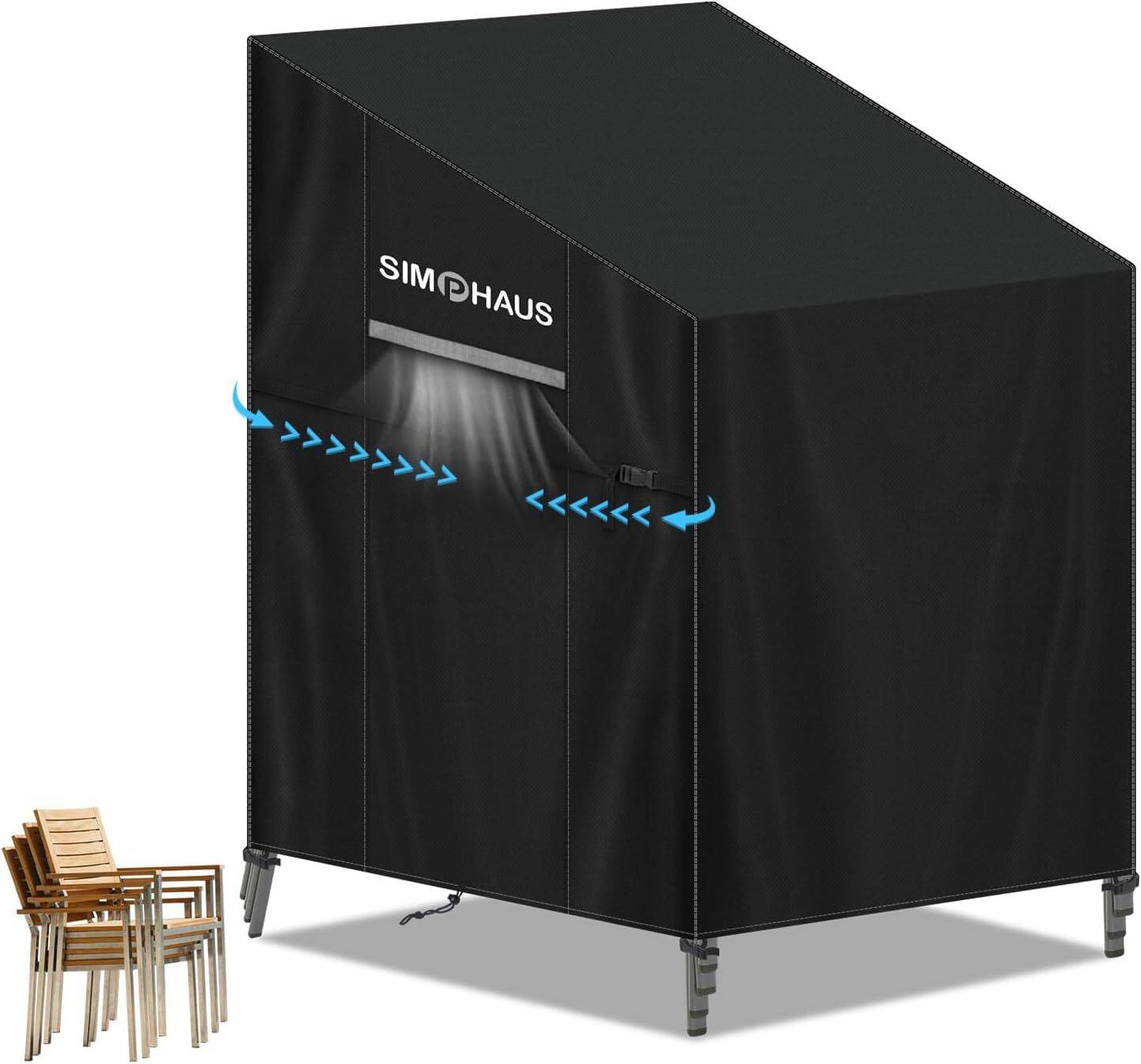 IntiMeg - Housse de chaise de jardin empilable, housse de chaise de jardin imperméable 80 x 100 x 150/110 cm IntiMeg - Image 1