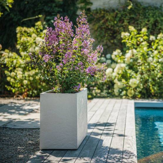Eda - Jardinière Muret Volcania effet pierre - 99,5 x 39,5 x 60 cm - 116 L - Beige calcaire - Eda - Image 3