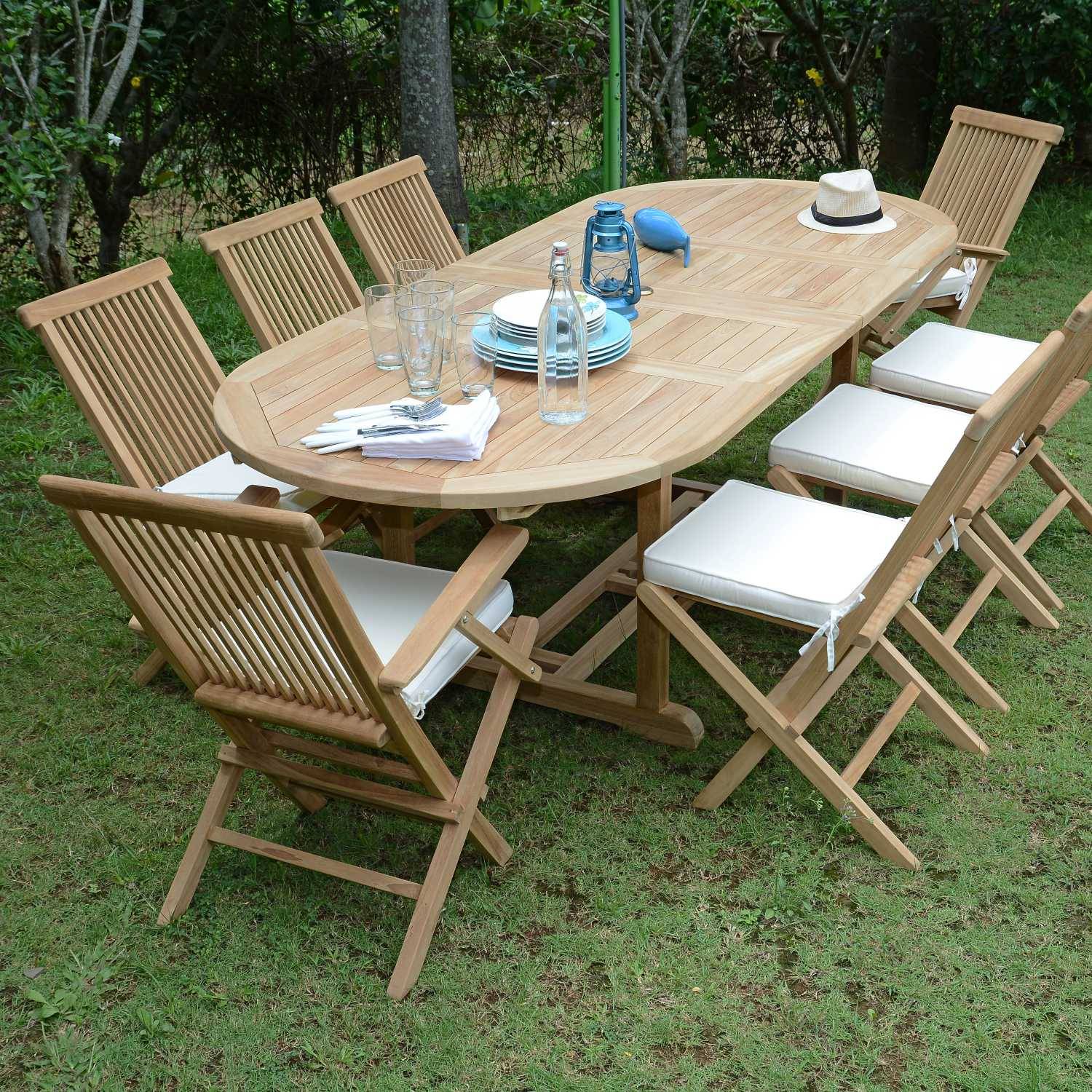 Salon de jardin en teck massif Bora-Bora, 8 places - TECK'Attitude - Image 2