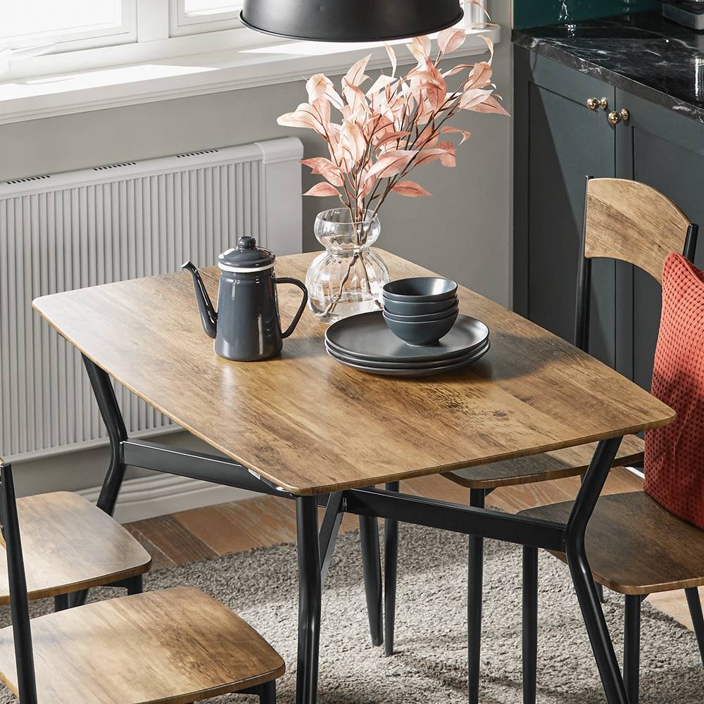 Sobuy - Ensemble de Table à Manger et 4 Chaises Table de Cuisine Set de 5 Pièces en Acier Table L.110 x L.70 x H.76cm, Chaises 40x46x86cm SoBuy - Image 4